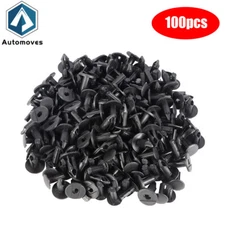 Set of 100 8mm Hole  Plastic Rivets Fastener Fender Bumper Push Pin Clips