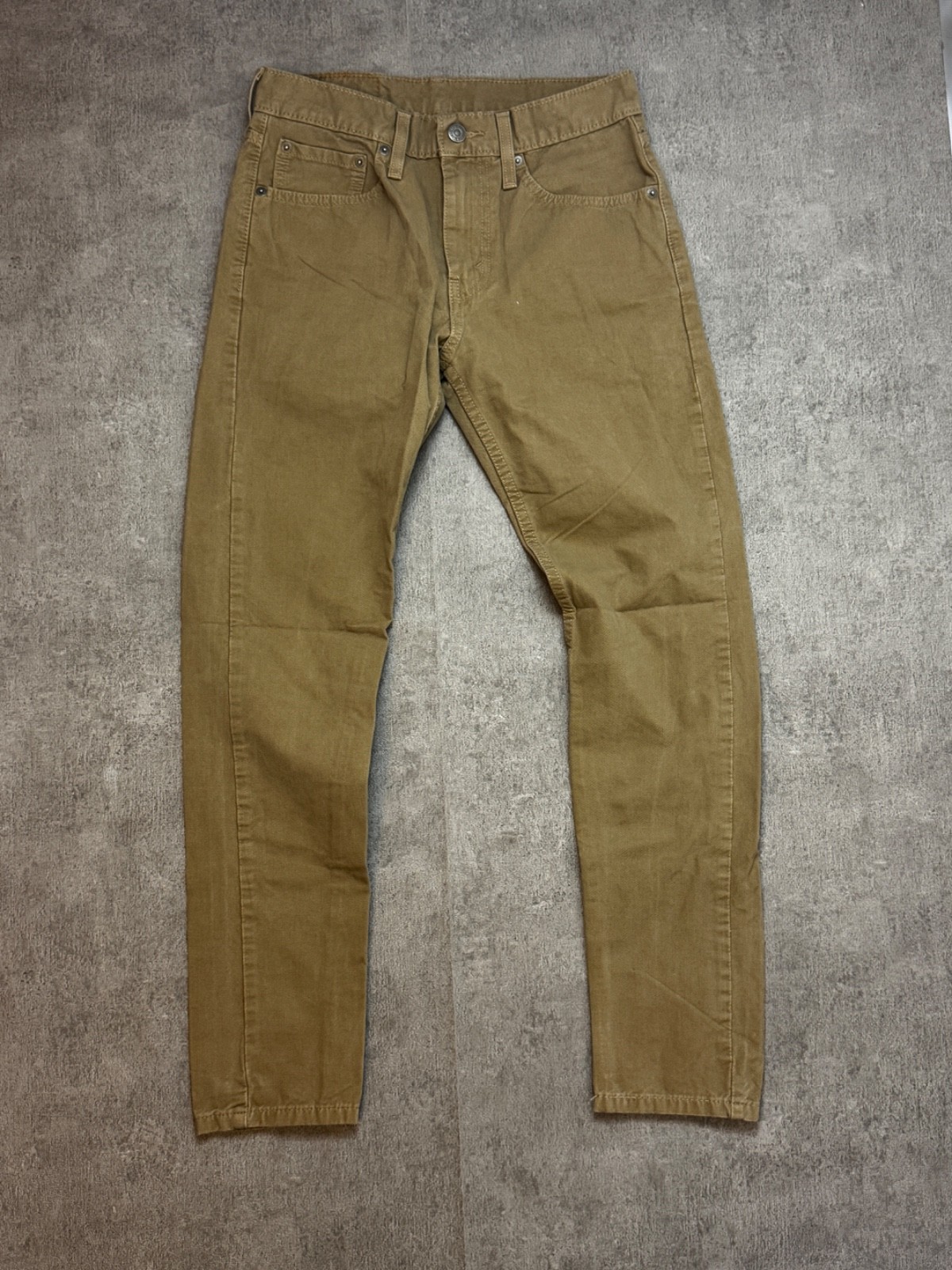Levi's 512 Trousers Mens W28 L30 Beige Sand Slim Tapered Twill Jeans Pants Chino image 3