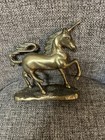 Unicorn Solid Brass 6 3/4" Horse Figure Mythical Magical Vintage