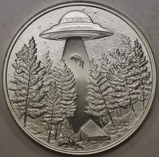 Intaglio Mint  1 Troy Ounce .999 Silver Round ~~ UFO Abduction ~~ 97.50 per troy oz