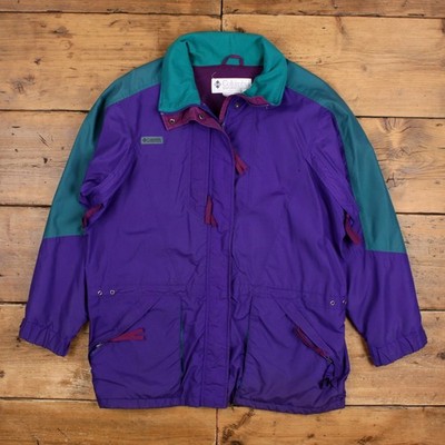 Vintage Columbia Jacket XL Womens 90s Purple Nylon Ski Zip Lined Hiking Outdoor