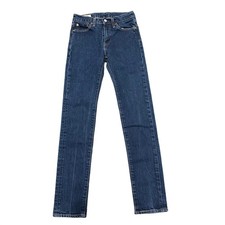 Levis 510 Skinny Jeans Womens W26 L32 Dark Wash Blue Denim Mid Rise Pants