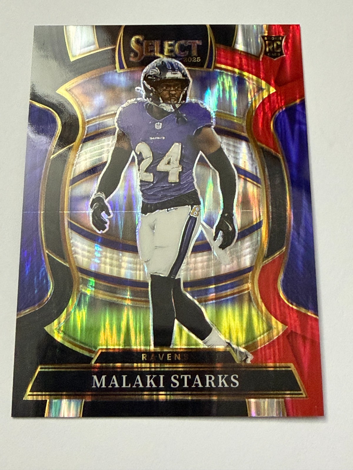 2025 Panini Select #61 Malaki Starks Black and Red Prizm Shock