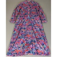 Vintage Sears Floral Maxi Dress Medium Long Sleeve  Cottagecore Multicolor VTG