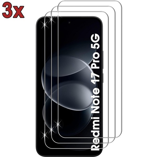3X 9H Hartglas FüR Xiaomi Redmi Note 17 Pro 5G Displayschutz Full Cover-image