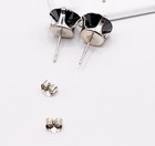 Sterling Silver Round Black Tourmaline 1ct each Stud Earrings  — photo 6