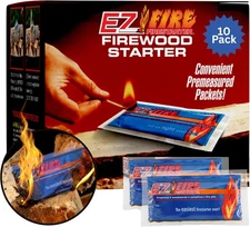 10 Pack All-Natural Fire Starters for Campfires Fire Pits BBQs Weather Resistant