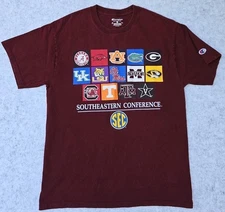 Southeastern Conference SEC Teams Champion Maroon T-Shirt Men M