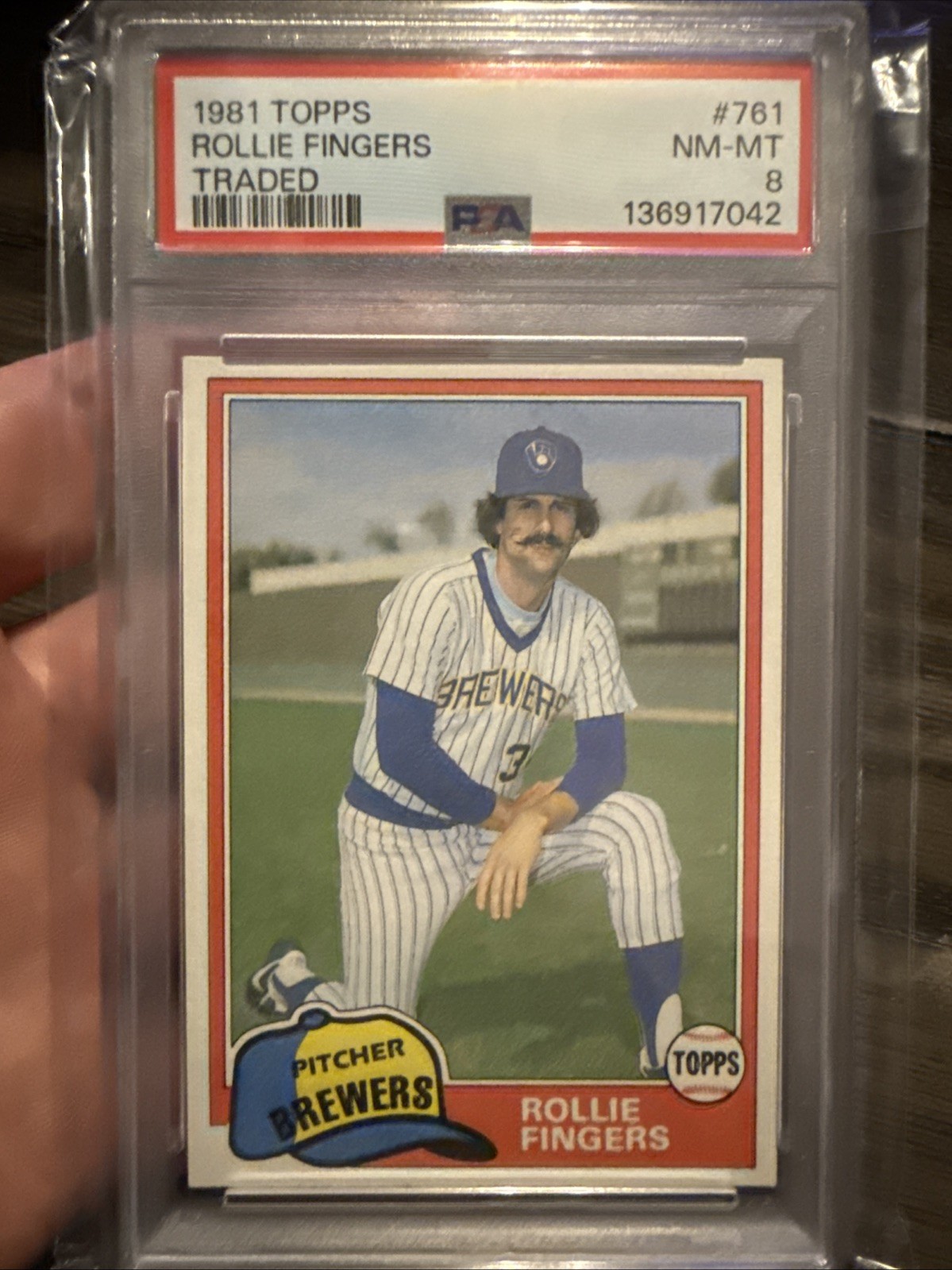 1981 Topps Traded - Rollie Fingers #761 PSA 8