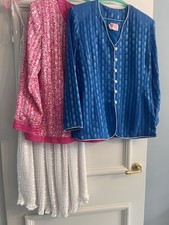 Kanga Collection 2 Alternate Jackets with Co-ord Skirt Blue, Pink White M 14-16