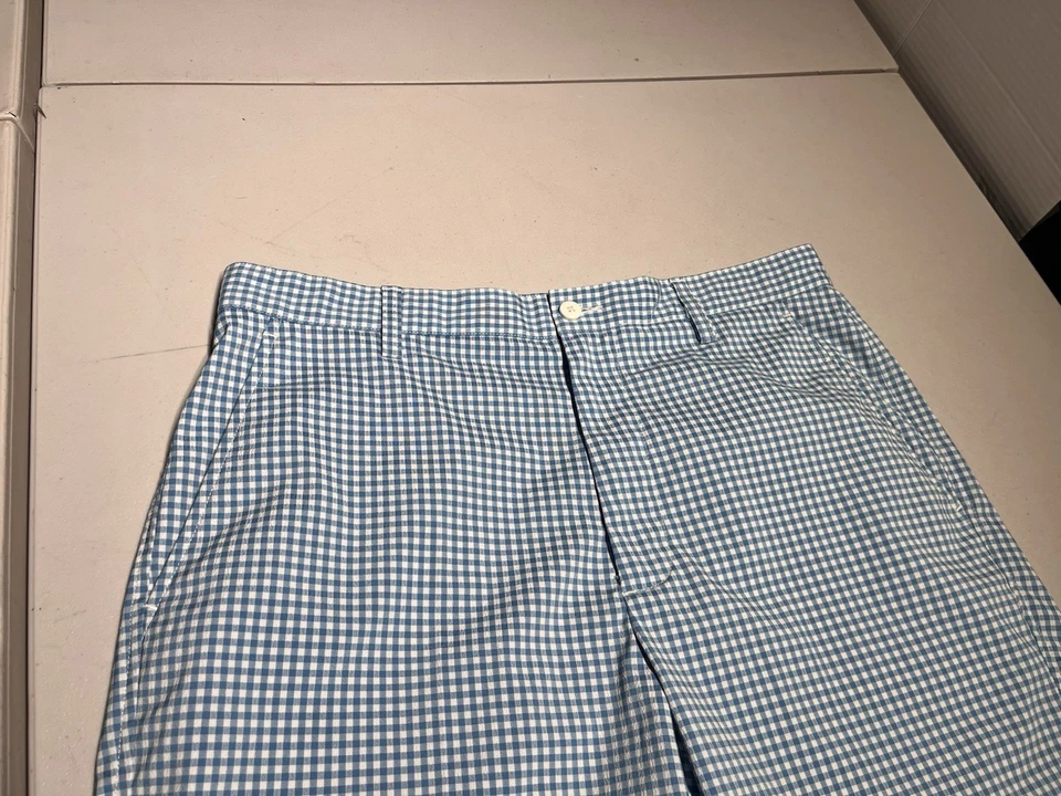 Pantalones Cortos FootJoy Para Hombre 34 Azul Blanco A Cuadros Foot Joy Golf Rendimiento Poliéster Foto 2 de 4