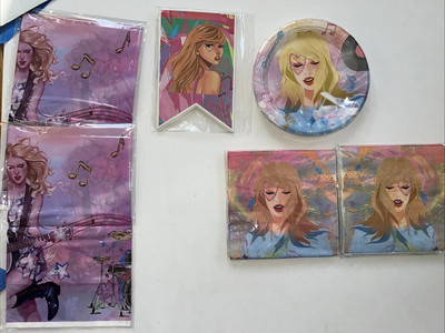 Taylor Swift Birthday Supplies: 20 Plates And Napkins, Tablecloth