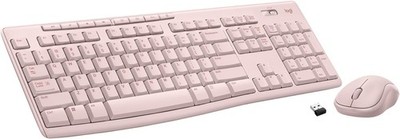 Logitech MK270 Wireless Keyboard & Mouse Combo, 2.4 GHz, 8 Multimedia Keys, Rose