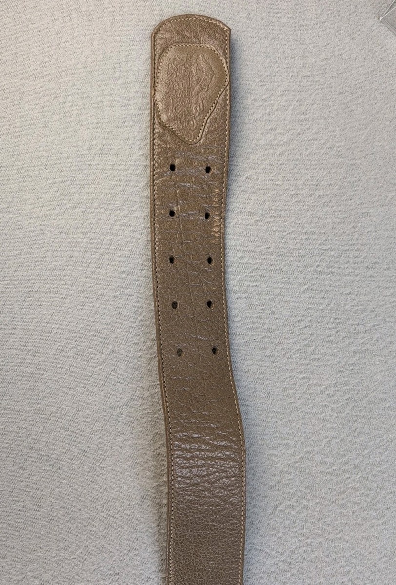 Vintage Carlos Falchi 024 Leather Belt Brown Gold Western  display picture 1