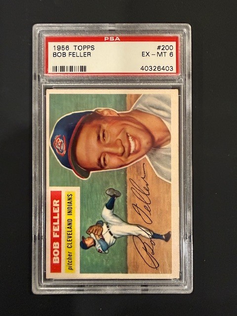 1956 Topps #200 Bob Feller HOF Cleveland Vintage Baseball Card PSA 6