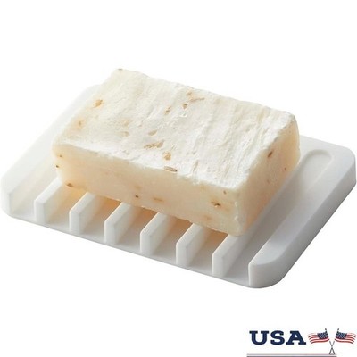 Self Draining Soap Dish Kitchen Bathroom Silicone Holder Space Saver 3D Design