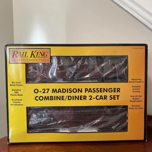 MTH Rail King 30-6238 Madison Passenger Combine / Diner Set 2 Pack Pennsylvania