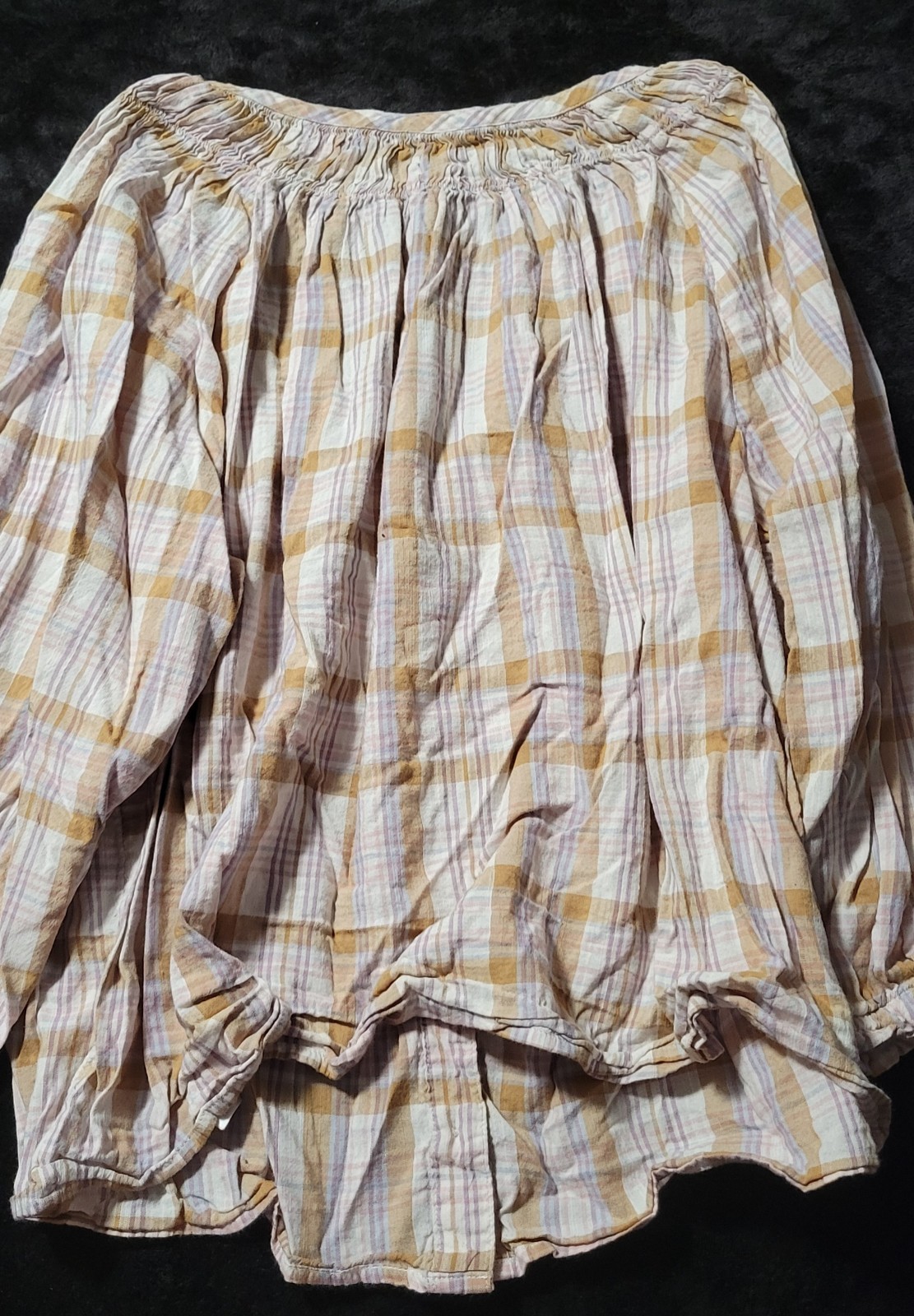 Woman's GAP Split Neck Plaid Button Front Top  Si… - image 6