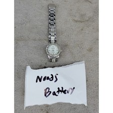 Armitron Now 75/3689SV Silver Tone Crystal Bezel Watch 6.5"