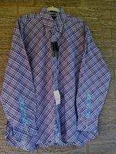 NWT Vintage Y2K Men's Tommy Hilfiger Red White Blue Plaid Button Down Shirt Sz L