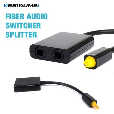 Optical Toslink Digital Splitter Adapter 1 In 2 Out Dual Port Audio Cable Fiber