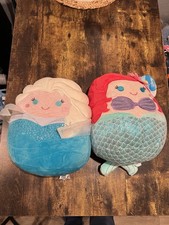 Squishmallows Disney Princess Frozen Anna And Little Mermaid Ariel 12  Lot Of 2