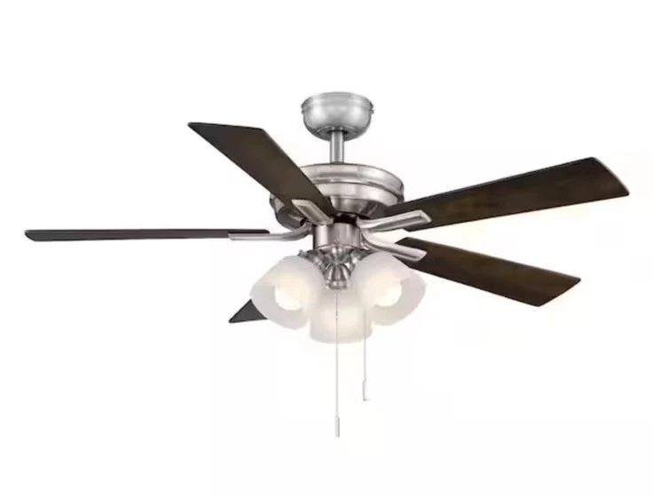 Hampton Bay Sinclair II 44 in. Indoor Brushed Nickel LED Ceiling Fan with Light - Image 3 of 4