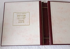 STANLEY GIBBONS 'DEVON' MAROON LARGE CAPACITY 2-PEG STAMP ALBUM, EXCELLENT