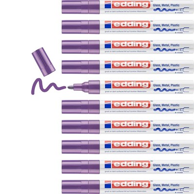 edding 750 gloss paint marker - violet - 10 paint markers - round tip 2-4 mm - p