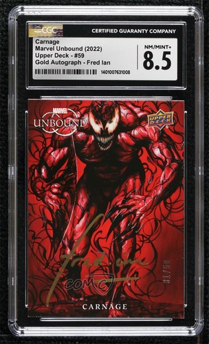 2022 Upper Deck Marvel Unbound 31/50 Carnage (fredian) #59 CGC 8.5 Auto 0vo2