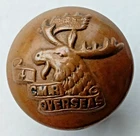 Rare WW1 4th Canadian Mounted Rifles CEF Officers Brass Uniform Button