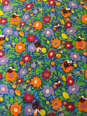 MOD Flowers Smiling flower Bug 1 yard 100% Cotton Fabric Free Ship GT1