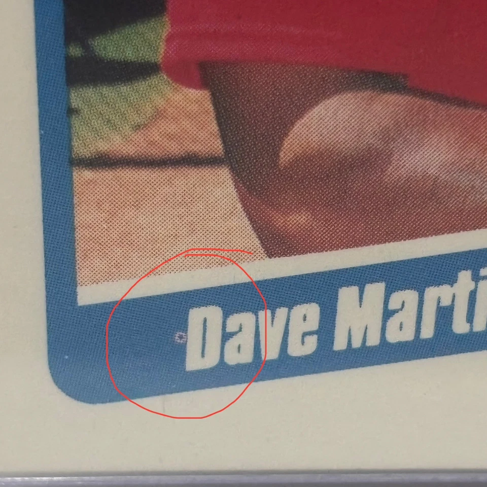1990 Fleer #353 Дэйв Мартинес красный оригинальная карта - редкая ошибка  - Изображение 3 из 3