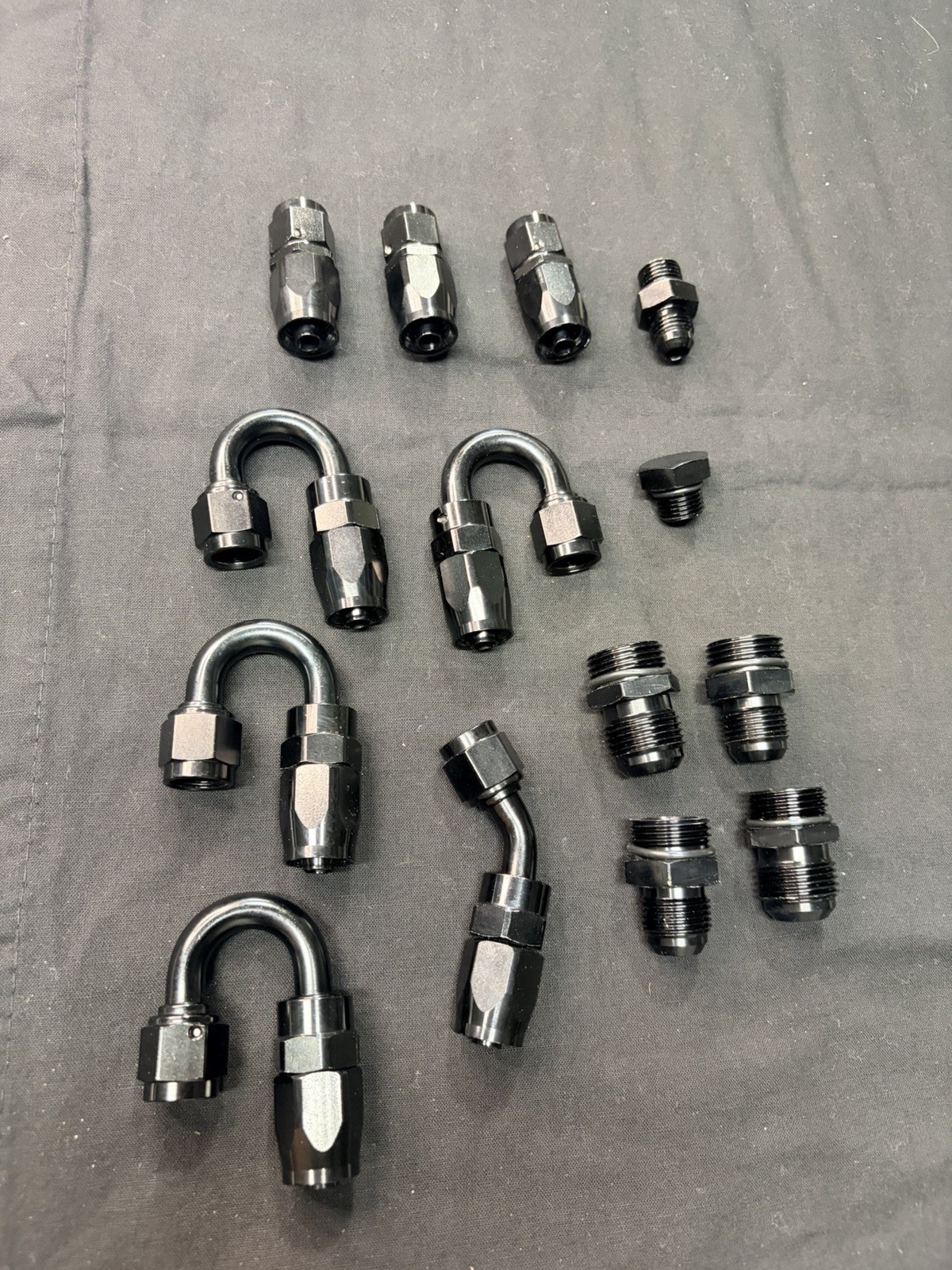 Evil Energy 6AN Fuel Fittings, Caps And Adapters/4, 8AN Adapters, New, Lot Of 14