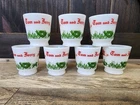 Vintage Hazel Atlas Tom And Jerry Egg Nog Milk Glasss Mugs | Set of 7