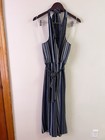 Almost Famous Black Striped Halter Neck Jumpsuit Size Large NEW Sleeveless — photo 2