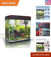 Glass 20 Gallon Fish Tank Aquarium - Smart Self-Cleaning Starter Kit with 3-C...