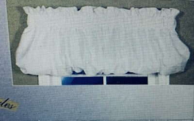Lot Of 2 ~ White Crinkle Balloon Valance St. Charles 72'' W x 18  L ~ BRAND NEW