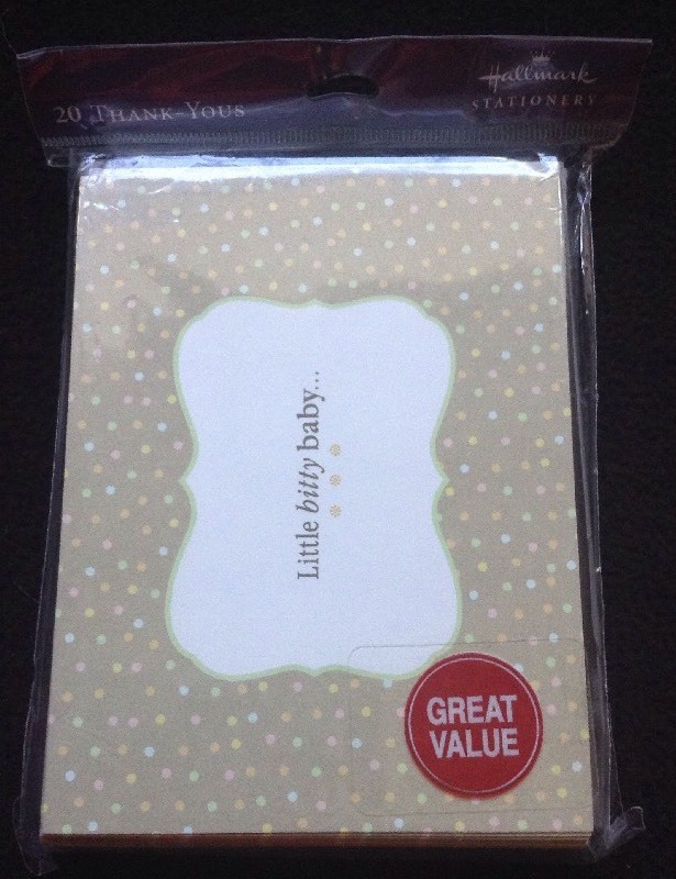 クイーン Hallmark Thank you Little Bitty Baby Cards - Set of 20