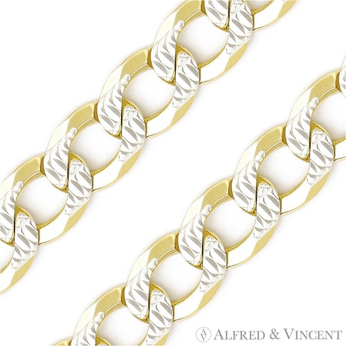 Cadena de eslabones pavimentados cubanos de 4,3 mm enchapados en oro amarillo 14k plata esterlina 925 - Imagen 2 de 2