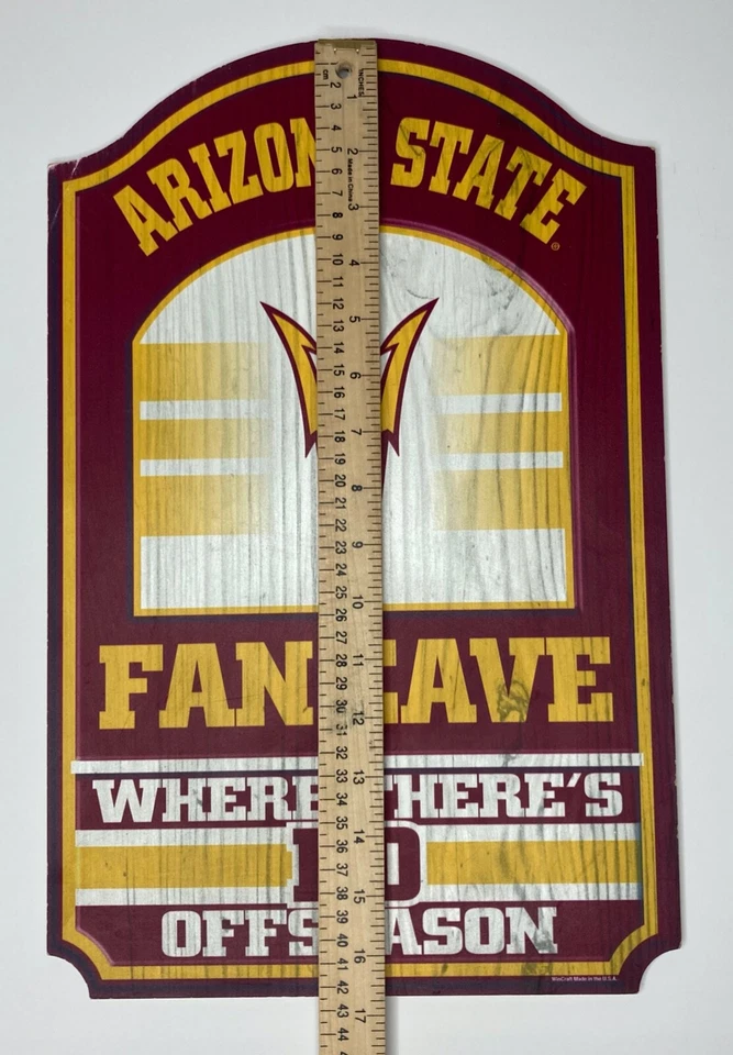 亚利桑那州太阳魔鬼标志亚利桑那州球迷洞穴运动室宿舍墙壁装饰大号木材 — 第 2/4 张图片