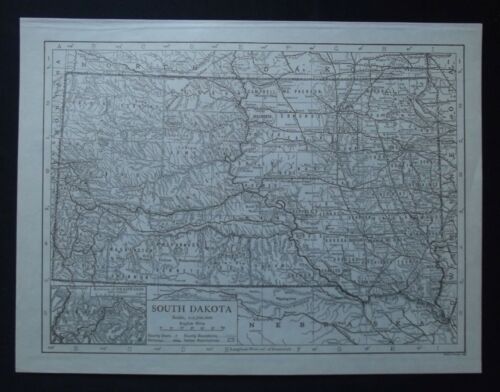 Vintage Map: South Dakota, United States, by Emery Walker, 1926
