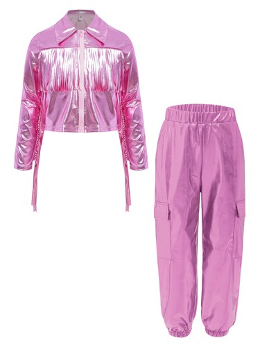 Kids Girls Coat And Pants Halloween Tracksuit Dance Outfit Daily Sweatsuit Sets - Picture 55 of 97