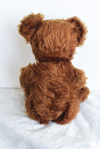 Peluche orsacchiotto marrone 15" vintage shabby vecchio snodato occhi arancioni con GROWLER! - Foto 7 di 10