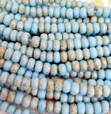 Czech Glass Seed Beads Size 6/0 " ETCHED TEAL BLUE " Strands