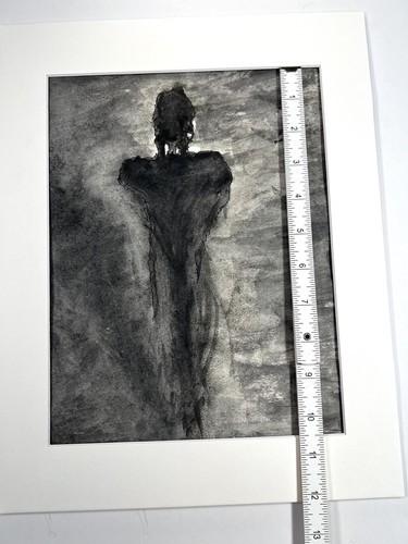Ghostly Figure Spooky Halloween Original Watercolor Painting 14x11” Fine Art - Picture 14 of 14