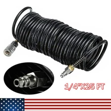 1/4" x 25ft Polyethylene Coil Hose for Air Compressor/Staple Gun/ Nailer Sprayer