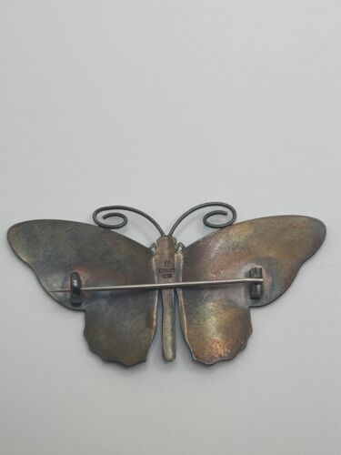 Vintage Marius Hammer Sterling Silber 930S Norwegen Emaille Schmetterling Brosche - Bild 12 von 14
