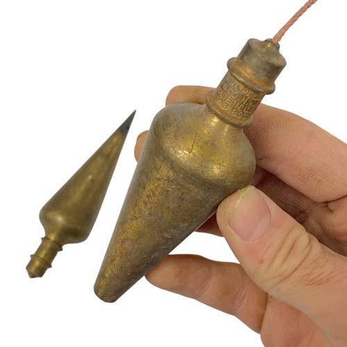 Vintage General Hardware No. 800 12 oz Brass Plumb Bob, 2 Pcs, Made in USA - Picture 6 of 11