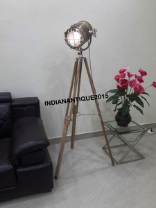 New Classical Wooden Spotlight Floor Lamp With Wooden Tripod Living Room Ebay